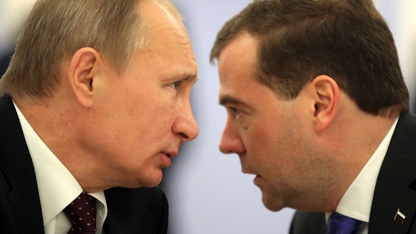 Russian President Vladimir Putin and Prime Minister Dmitry Medvedev.