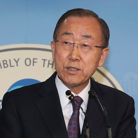 Former U.N. Secretary-General Ban Ki-moon speaks during a press conference at the National Assembly in Seoul, South Korea, Wednesday, Feb. 1, 2017.