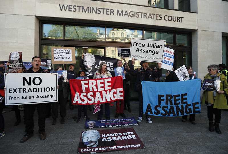 The US is seeking to extradite Assange for alleged computer hacking.