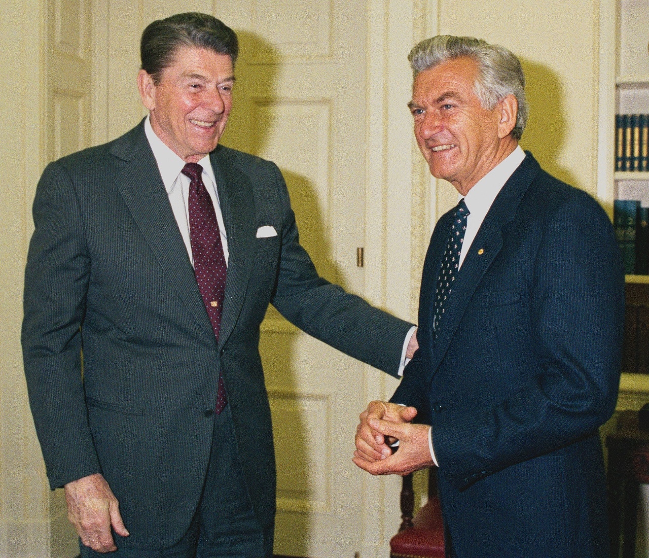 Bob Hawke and US President Ronald Reagan.
