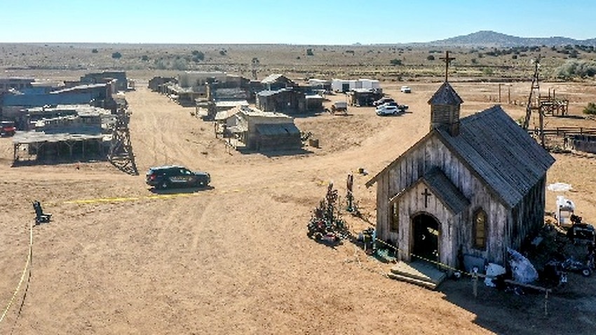 The Bonanza Creek Ranch one day after the prop gun shooting incident.