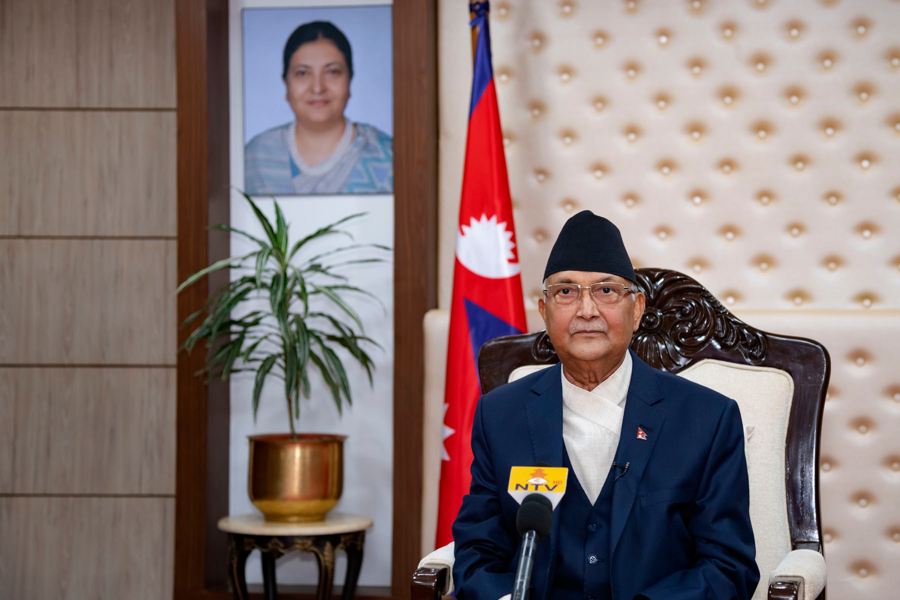 Nepal's Prime Minister KP Sharma Oli addressing the nation about coronavirus.