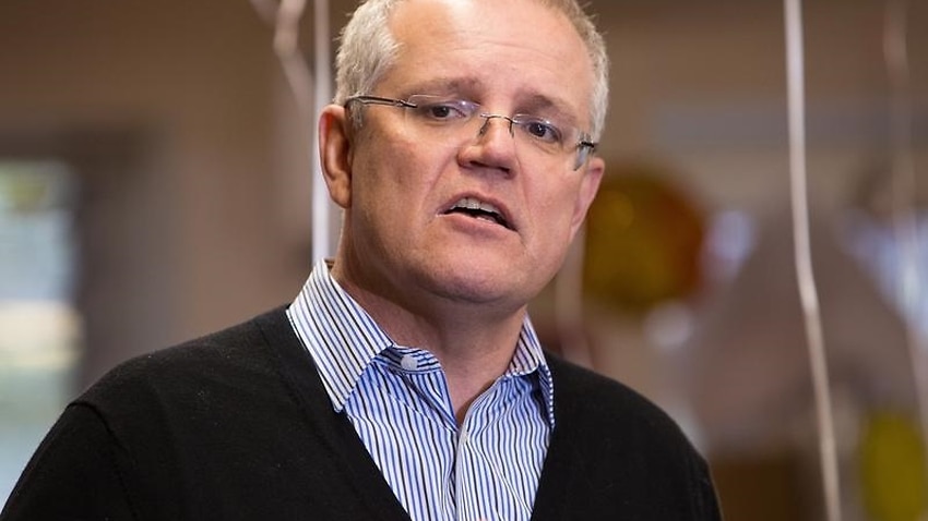 Prime Minister Scott Morrison at a Child care centre in Sydney.
