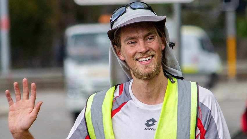 22-year-old Ivor Houston is on the home stretch after walking 4,000km to raise funds for refugees.