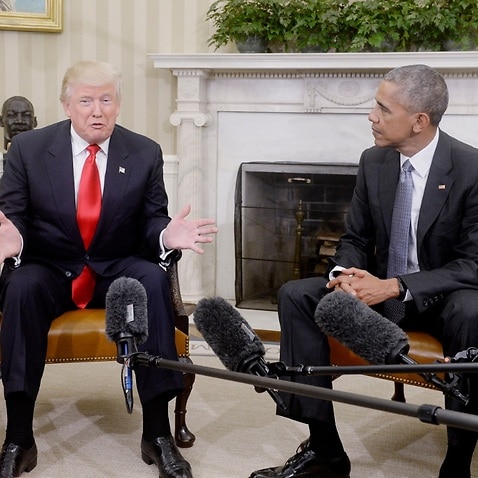 File image of President-elect Donald Trump meeting with US President Barack Obama in the Oval Office in November