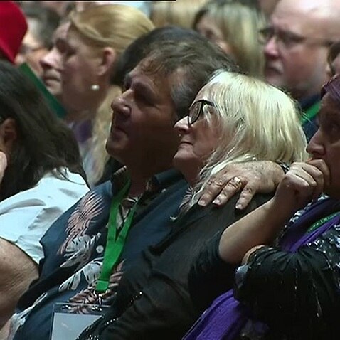 Survivors of child sexual abuse listen to the national apology 