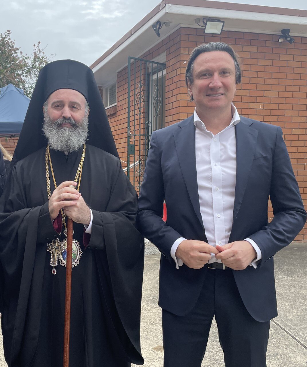 Archbishop Makarios with Bill Papastergiadis.