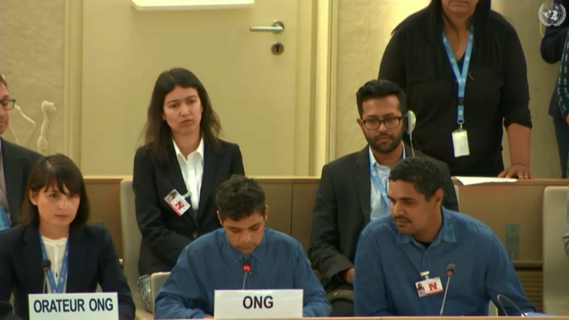 Dujuan Hoosan told the UN Human Rights Council that he wants 'adults to stop putting 10-year-olds in jail'.