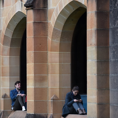 Students at the University of Sydney campus