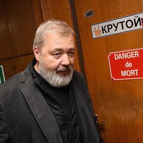 Dmitry Muratov, Nobel World Prize laureate and editor-in-chief of Novaya Gazeta, before the start of the 