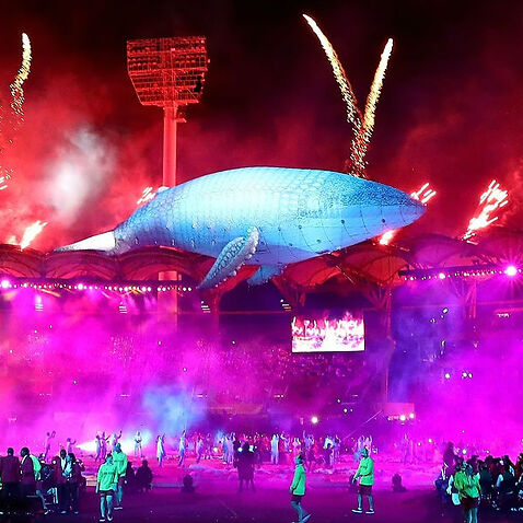 Migaloo the white whale was the star of the show as the 21st Commonwealth Games Opening Ceremony