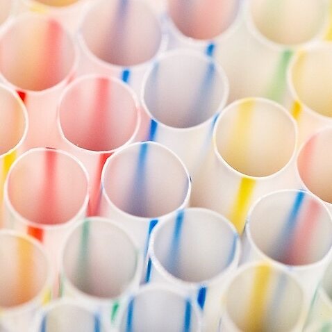 Image of colourful plastic drinking straws