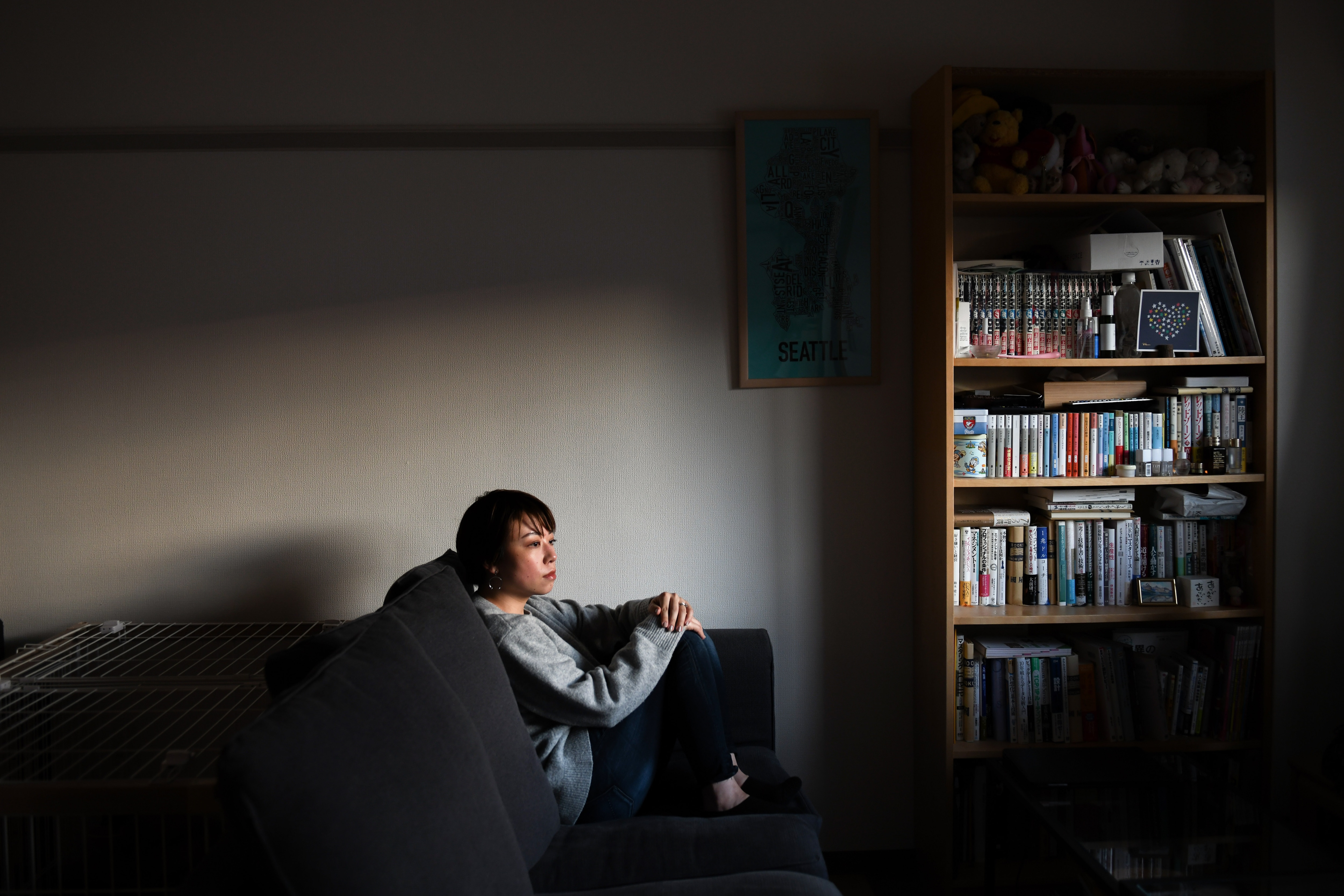 Nao, a blogger whose last name has been withheld to protect her privacy, at her home in Kanagawa Prefecture in Japan on 3 February, 2021. 