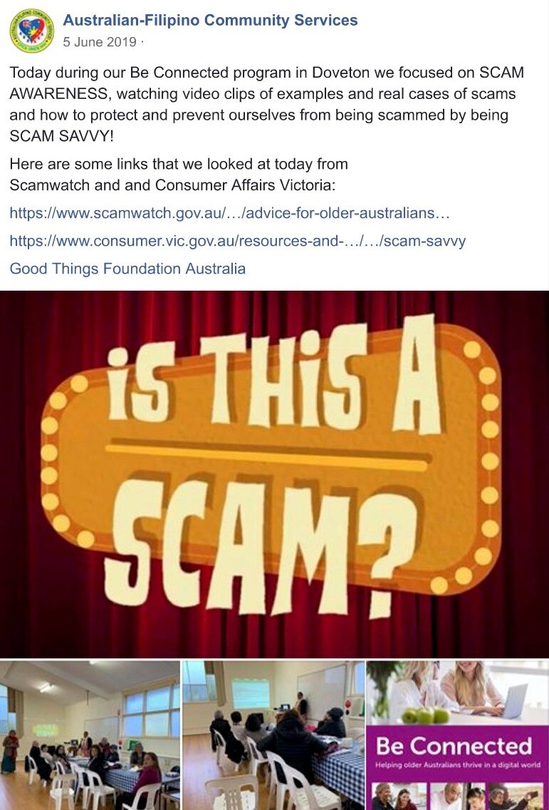 Scam awareness post 