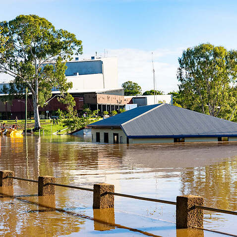 Floodwaters in Maryborough, Queensland