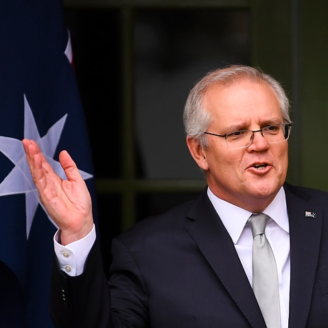 Prime Minister Scott Morrison speaks to the media during a press conference at the Lodge in Canberra, Wednesday, July 28, 2021.