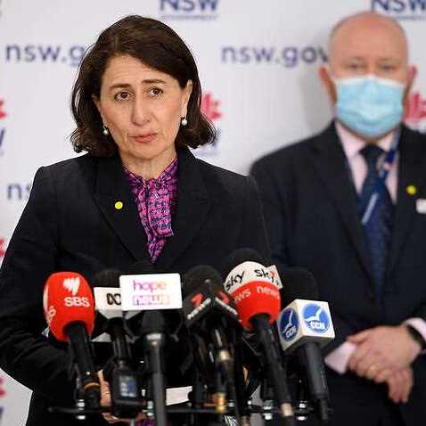 NSW Premier Gladys Berejiklian addresses media during a press conference in Sydney