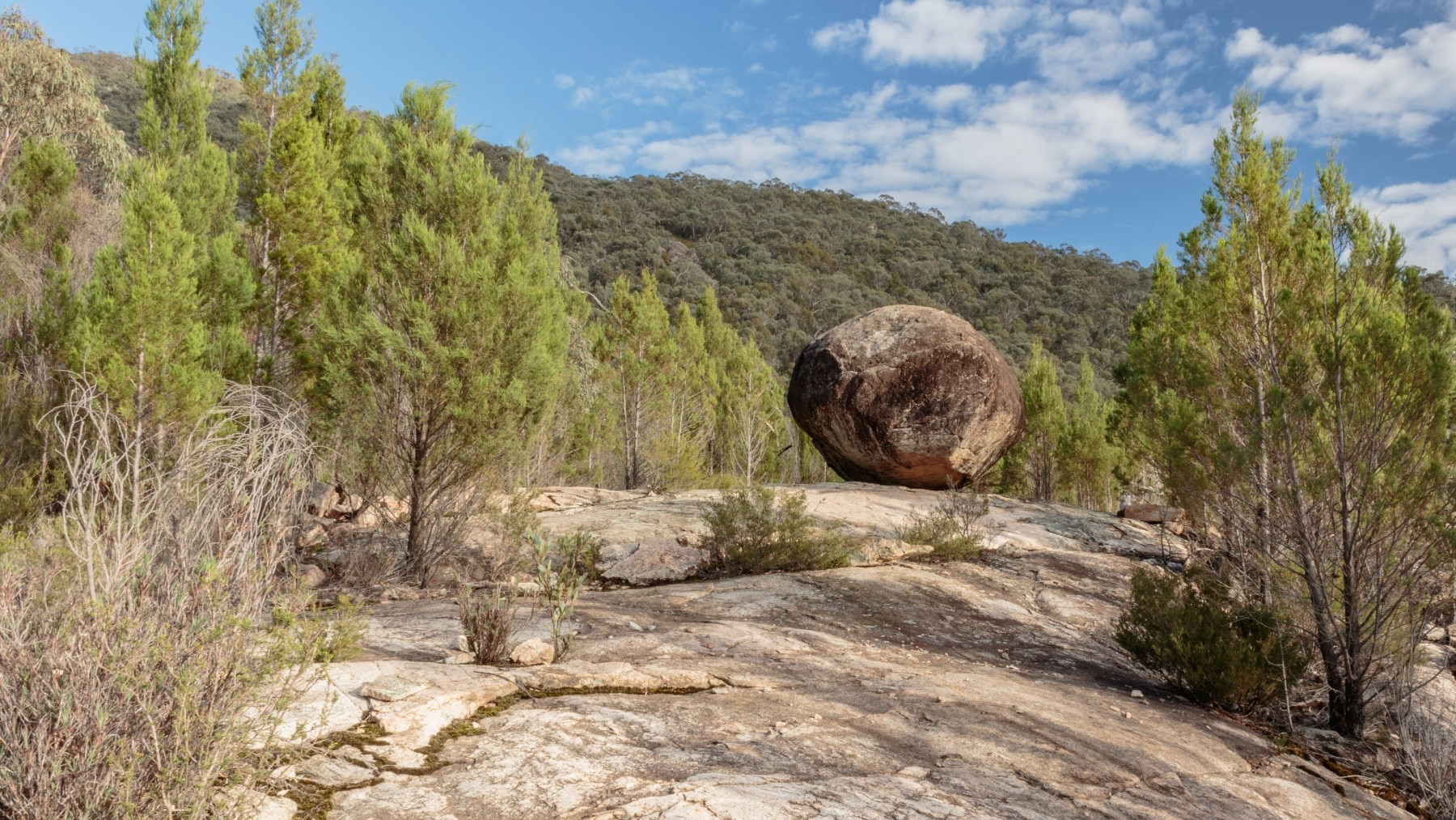 The boulder on top of Cypress Pine Lookout at Namadgi National Park 