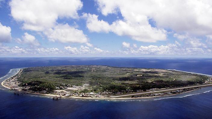 An aerial view of Nauru.