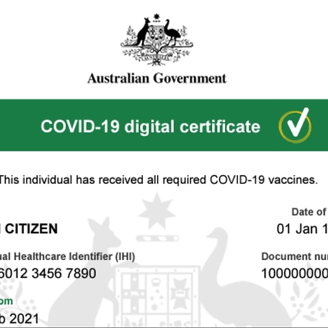 COVID-19 digital certificate.