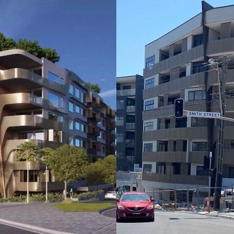 Concept vs reality: the nearly-completed Parq on Flinders complex in Wollongong has left some locals scratching their head.
