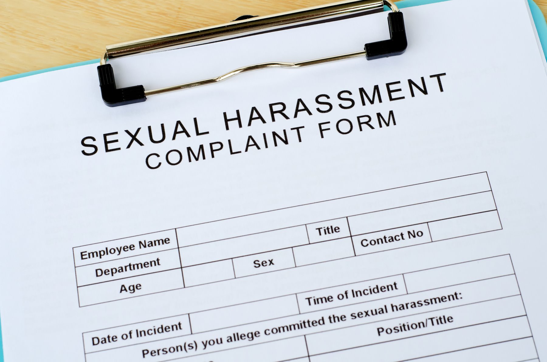 Blank Sexual Harassment Complain Form