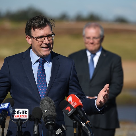 Minister for Cities Alan Tudge speaks to the media during a Western Sydney Airport Rail Link announcement in Sydney, Monday, June 1, 2020. (AAP Image/Joel Carrett) NO ARCHIVING