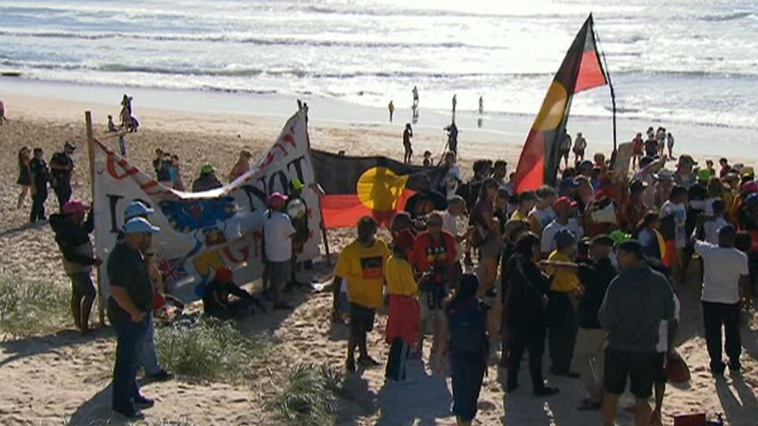 Image for read more article 'Indigenous activists protest Sunrise's Comm Games broadcast'