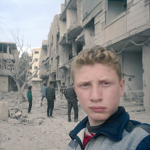 Muhammed Najem, a 15-year aged proprietor of Eastern Ghouta, regulating amicable media to uncover life in a besieged city.