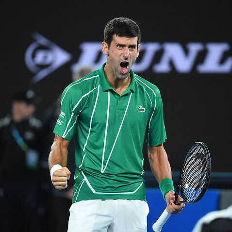 Novak Djokovic at the 2020 Australian Open at Melbourne Park on February 2, 2020.