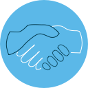 Respect logo shows two hand shaking