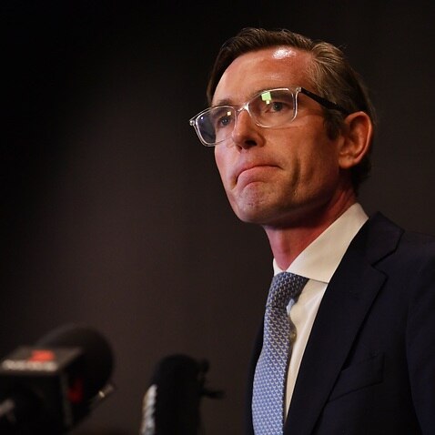 Newly elected Premier Dominic Perrottet during a press conference at NSW Parliament House in Sydney, October 5, 2021.