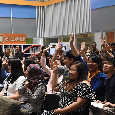 These enthusiastic young Indonesians seem keen to find out about Australia