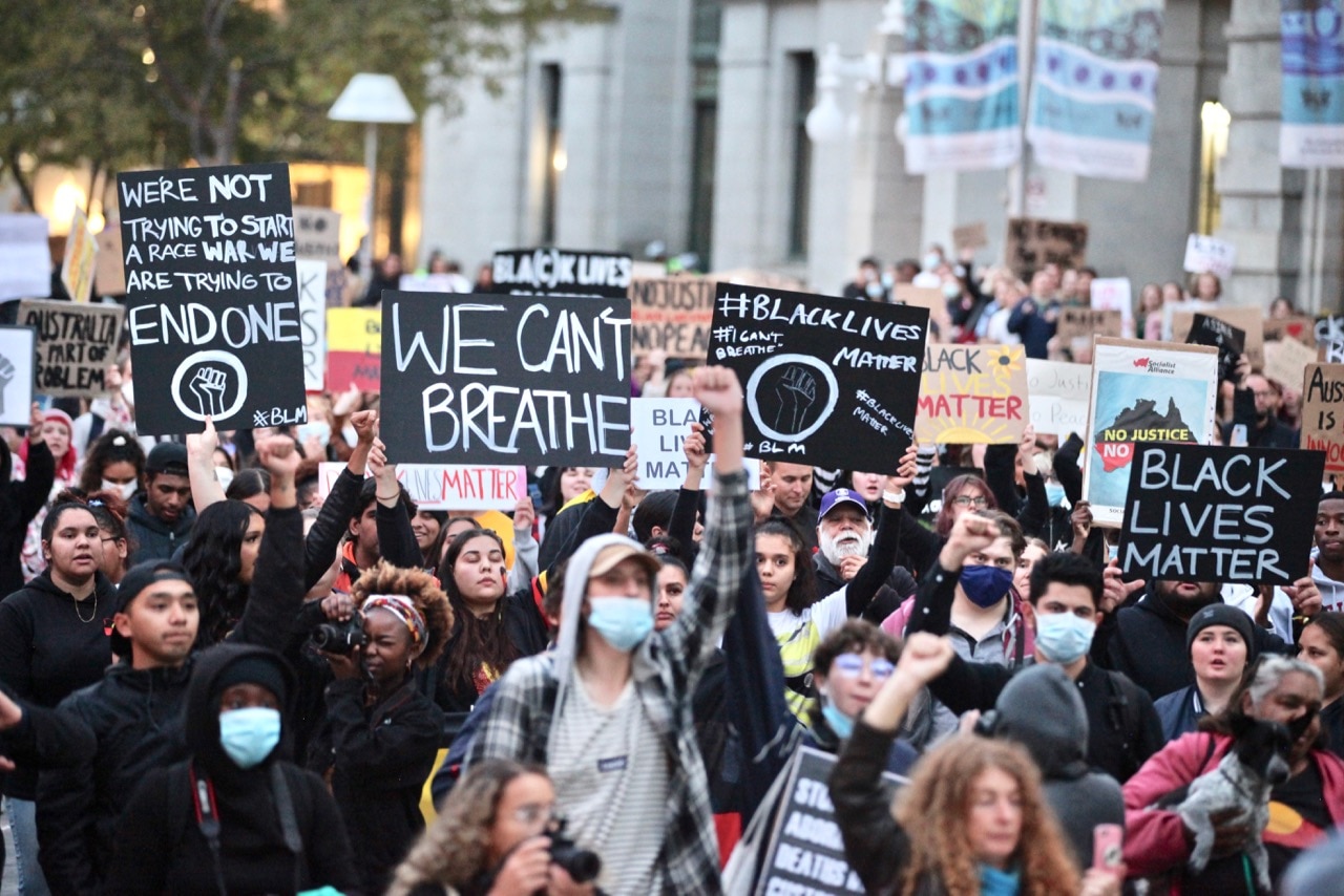 Demonstrators in Perth.