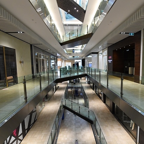 Deserted retail complex in Melbourne (AAP)