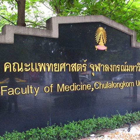 Image of fresh vegetables and the singage of Faculty of Medicine, Chulalongkorn University