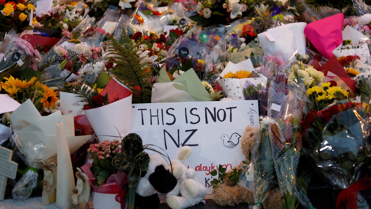 Flowers at a memorial near the Masjid Al Noor mosque following the Christchurch terror attack. Flowers at a memorial near the Masjid Al Noor mosque for victims in the Christchurch terror attack.