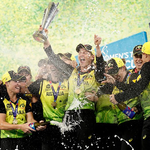 Australia's T20 Women's team celebrates