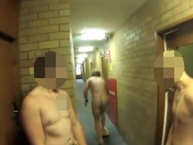 Male students were recorded on nudie runs, skateboarding naked in hallways and dancing naked in public areas.