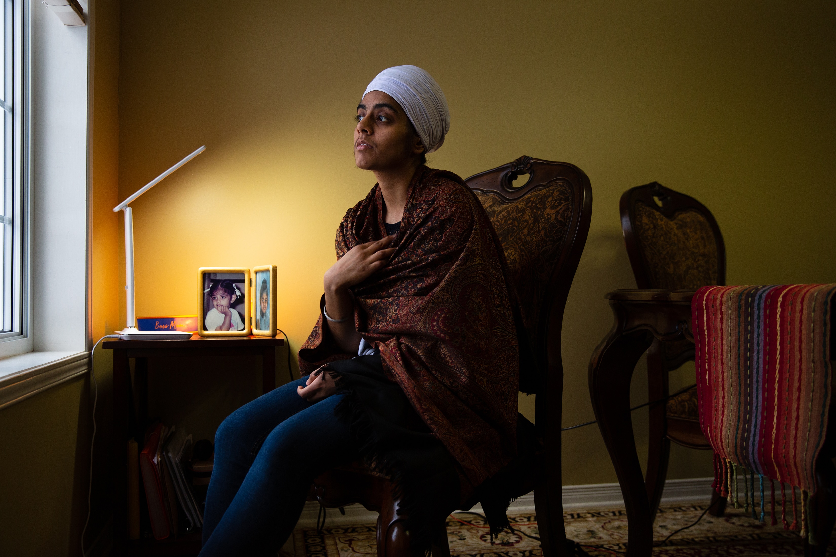Amrit Kaur, a young teacher who is Sikh and left Quebec for a position in British Columbia so that she would not be forced to remove her turban when teaching. Amrit Kaur, a young teacher who is Sikh and left Quebec for a position in British Columbia so that she would not be forced to remove her turban when teaching.