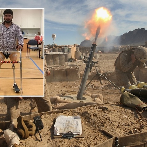 ​Sohail Naseri (inset) lost his legs fighting the Taliban in 2009.