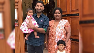 An earlier photo of the detained Tamil family from Biloela.