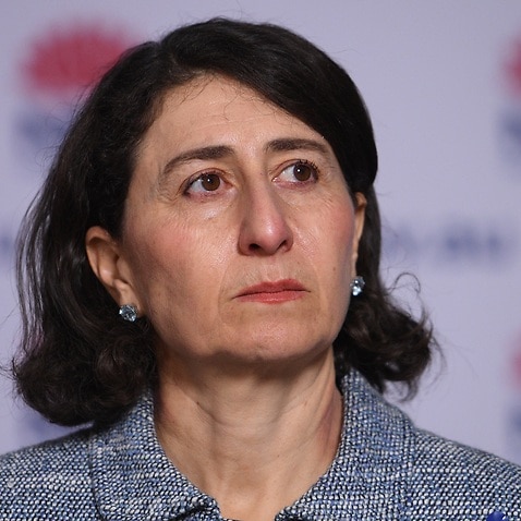 NSW Premier Gladys Berejiklian addresses media during a press conference in Sydney, Saturday, August 21, 2021. (AAP Image/Dan Himbrechts) NO ARCHIVING