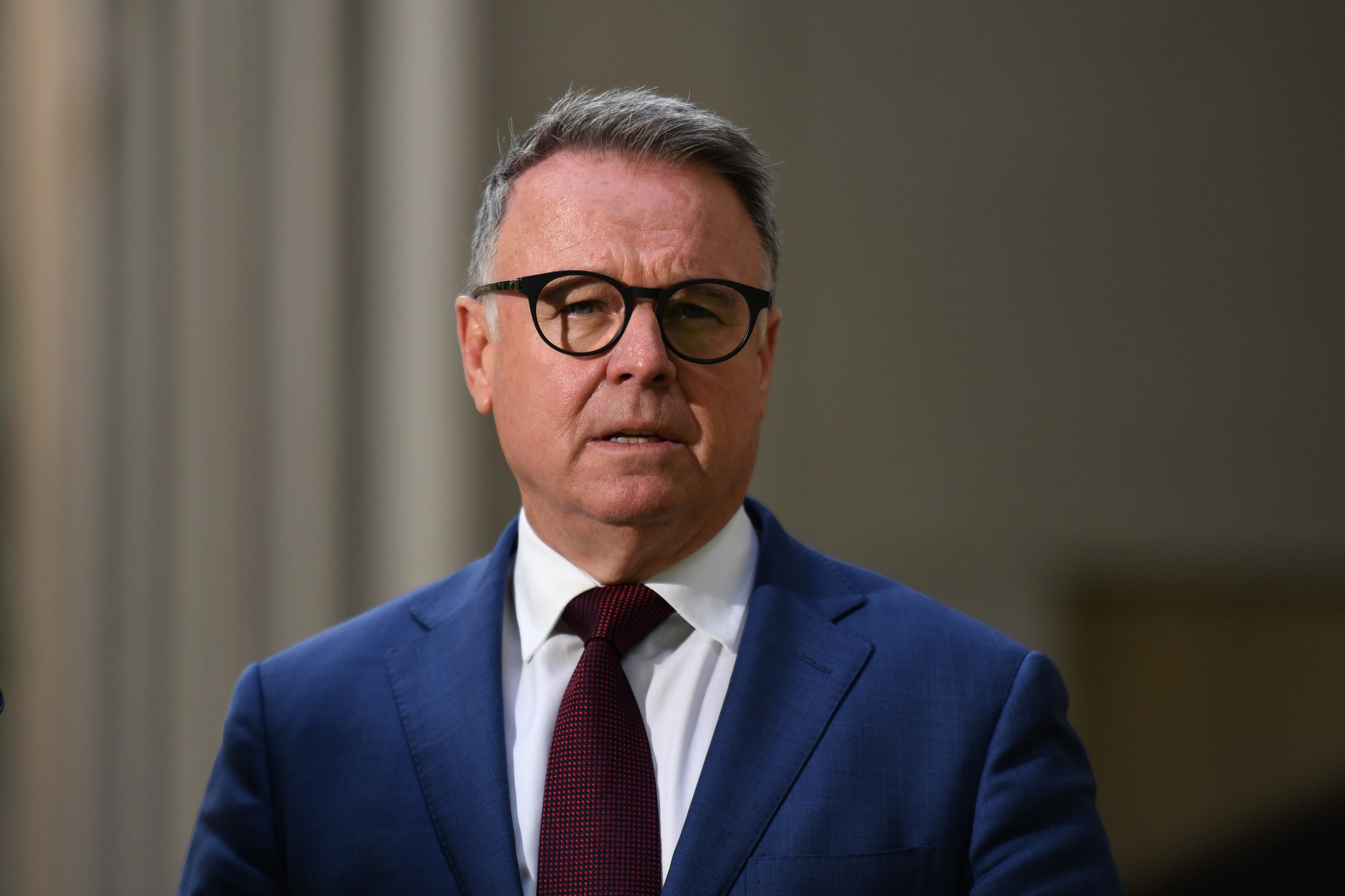 Labor's agriculture spokesman Joel Fitzgibbon at a press conference at Parliament House in Canberra, Monday, December 2, 2019.