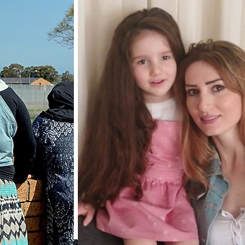 Woman (L) from Villawood detention centre in Sydney in 2010 (R) Nancy Raed and her mother Manal arrived to Australia as refugees more than a year ago.