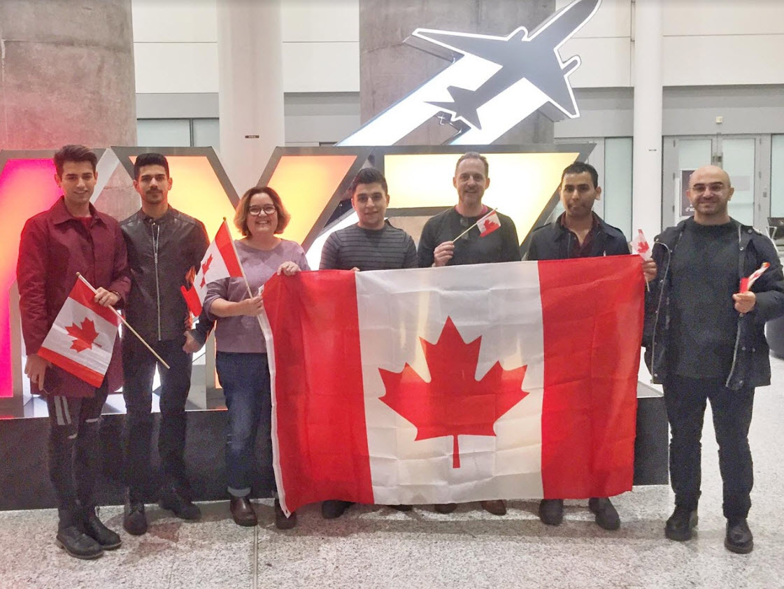 Laura Beth Bugg (third from left) at Toronto Airport