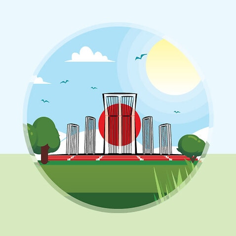 An illustration of Shahid Minar, monument for IMLD