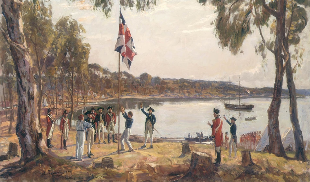 First fleet of 11 convict ships from Great Britain arrived in Sydney Cove.