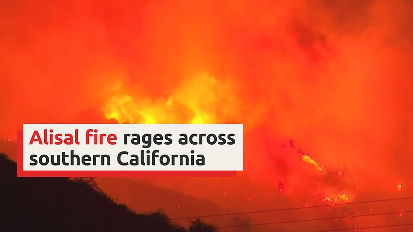 Image for read more article 'Flames blaze as Alisal fire rages across southern California coast'