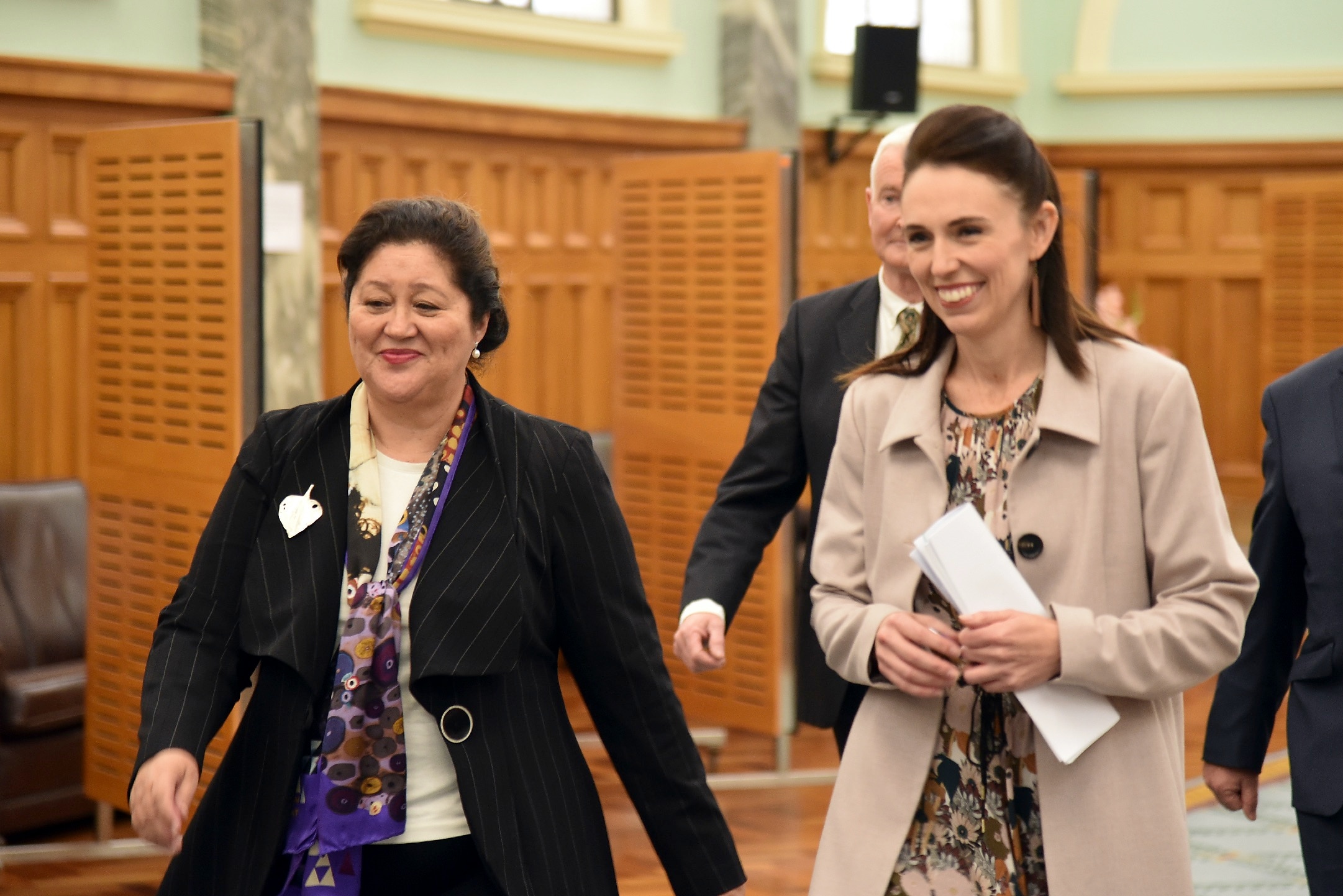 New Zealand governor-general Dame Cindy Kiro and Prime Minister Jacinda Ardern at Parliament House in Wellington on 24 May 2021.